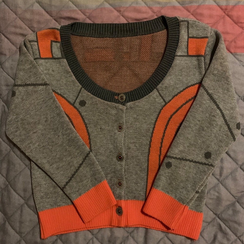 Elhoffer Design Galactic Baby Bot Cardigan Orange